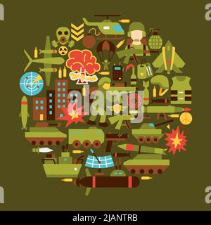 Army Circle Concept Stock Vector