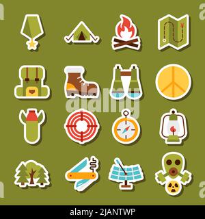 War Military Stickers Stock Vector