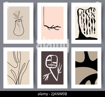 Modern abstract artworks posters set Stock Vector