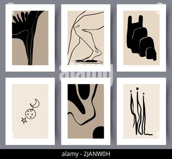 Abstract art wall posters set Stock Vector