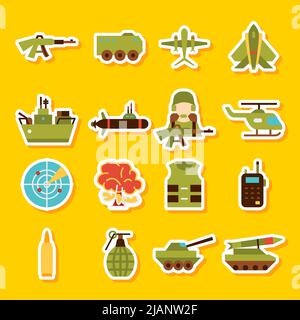 Military Army Stickers Stock Vector