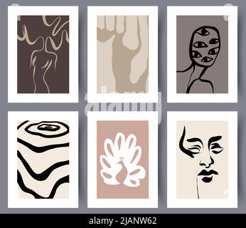 Abstract printable artworks set Stock Vector