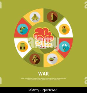 War Concept Icons Stock Vector