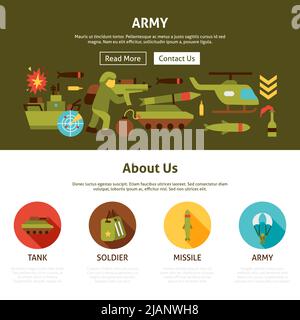 Army Website Design Stock Vector