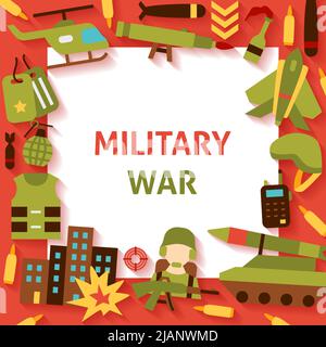 Military War Paper Template Stock Vector
