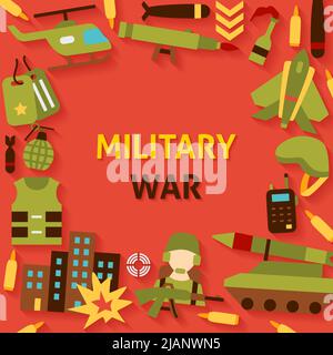 Military War Template Poster Stock Vector