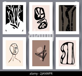 Set of modern art wall decorations for design  Stock Vector