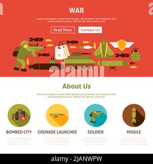 War Website Design Stock Vector