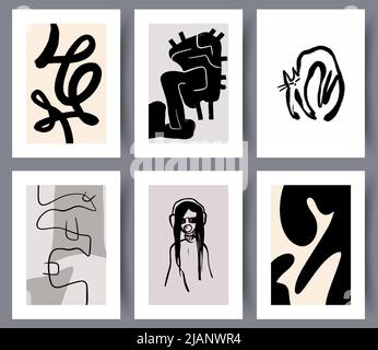 Printable modern abstract artworks for print  Stock Vector
