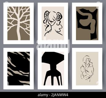 Set of printable art wall posers  Stock Vector