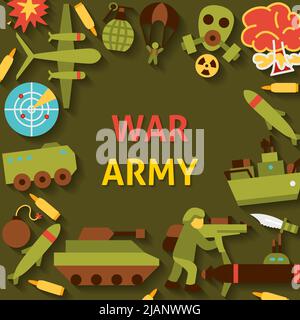 War Army Template Poster Stock Vector