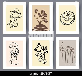 Modern printable artworks for interior designs Stock Vector