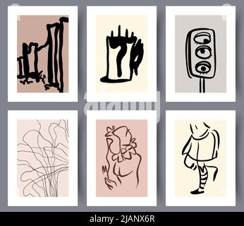 Modern abstract art wall design collection  Stock Vector