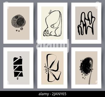 Printable art wall decorations set  Stock Vector