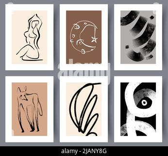 Abstract modern artwork designs bundle  Stock Vector
