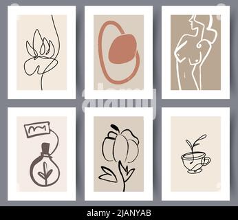 Collection of printable Scandinavian artworks posters  Stock Vector