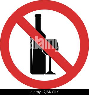 Isolate vector. Do not drink alcohol sign. Stock Vector