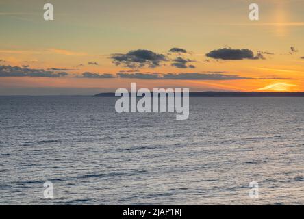 Sunset over Whitsand Bay on the Rme Peninsula Stock Photo