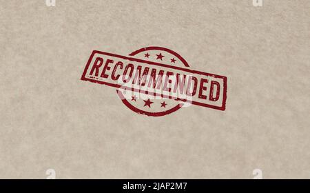 Recommended stamp icons in few color versions. Best choice and sale promotion symbol concept 3D rendering illustration. Stock Photo