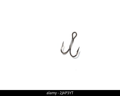 Double Fishing Hook on a White Background. Fishing Stock Photo - Image of  object, eyelet: 263594542