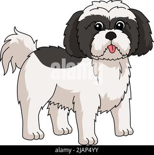 Shih Tzu Dog Cartoon Colored Clipart Illustration Stock Vector