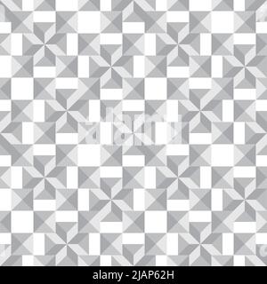 Abstract geometric tile mosaic seamless pattern. Stylish monochrome ornament of geometrical shapes Stock Vector