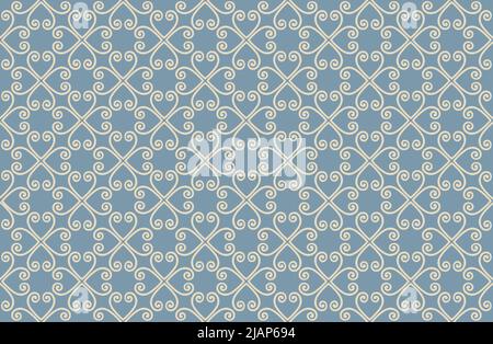 Seamless pattern with floral asian ornament. Abstract ornamental texture. Artistic diagonal flourish tile damask background Stock Vector