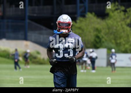 Foxborough, Massachusetts, USA. 31st May, 2022. MA, USA; New England Patriots cornerback Joejuan Williams (33) at the team's OTA at Gillette Stadium, in Foxborough, Massachusetts. Eric Canha/CSM/Alamy Live News Stock Photo