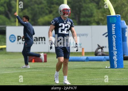 Foxborough, Massachusetts, USA. 31st May, 2022. MA, USA; New England Patriots defensive back Cody Davis (22) at the team's OTA at Gillette Stadium, in Foxborough, Massachusetts. Eric Canha/CSM/Alamy Live News Stock Photo