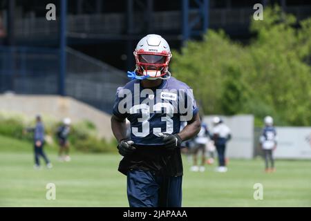 Foxborough, Massachusetts, USA. 31st May, 2022. MA, USA; New England Patriots cornerback Joejuan Williams (33) at the team's OTA at Gillette Stadium, in Foxborough, Massachusetts. Eric Canha/CSM/Alamy Live News Stock Photo