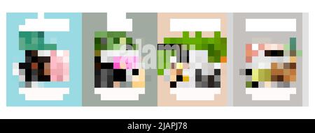 Set of four isolated spa posters with editable text realistic towels aromatic oil and exotic plants vector illustration Stock Vector