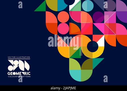 Astract and colourful geometric shapes pattern background. Vector illustration. Stock Vector