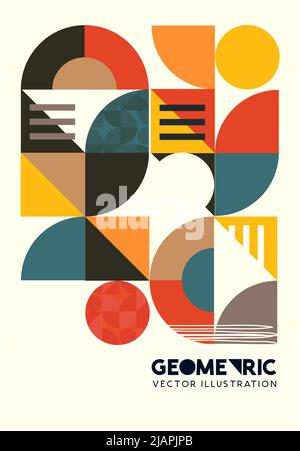 Creative geometric shapes and pattern layout. Vector illustration. Stock Vector