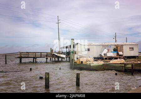 The Cedar Point fishing pier lays in shambles after Hurricane Nate, Oct ...