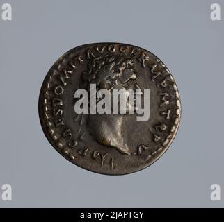 False coin, denarius, Domitian (81 96), Roman Empire Stock Photo