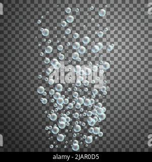 Stream of fizzy bubbles. Stock Vector