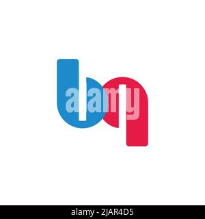 letter bq simple linked colorful geometric circle logo vector Stock Vector