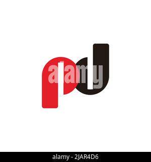 letter pd simple linked colorful geometric circle logo vector Stock Vector