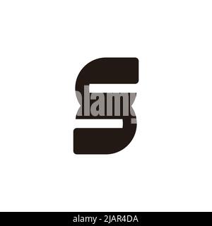 letter sc simple curves linked geometric logo vector Stock Vector