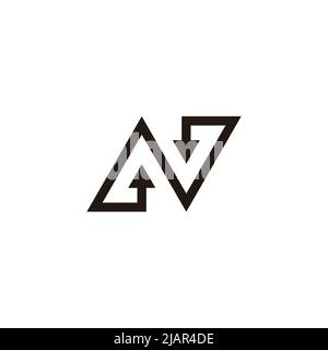 letter n up down arrow simple geometric logo vector Stock Vector