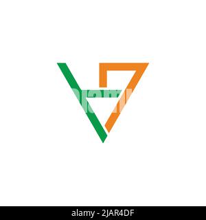 triangle letter t7 abstract simple geometric logo vector Stock Vector