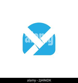 letter y simple curves geometric logo vector Stock Vector