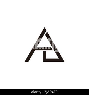 letter tj simple geometric line triangle logo vector Stock Vector