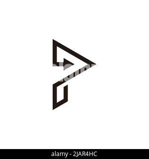 letter p triangle arrow simple geometric logo vector Stock Vector