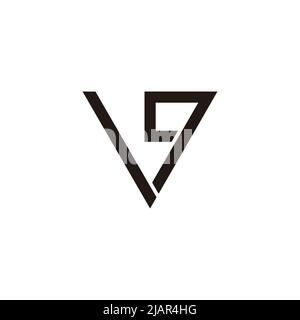 letter vg simple geometric line logo vector Stock Vector