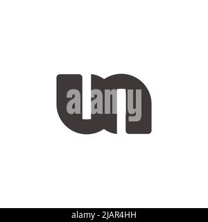 letter un simple curves linked geometric logo vector Stock Vector