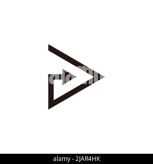 letter d movement motion arrow triangle geometric logo vector Stock Vector