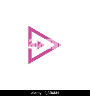 triangle simple geometric arrow right direction logo vector Stock Vector