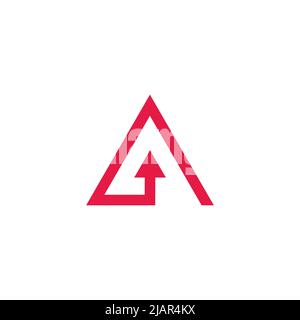 triangle motion arrow up linear logo vector Stock Vector