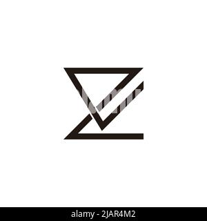 letter zv simple overlap line logo vector Stock Vector